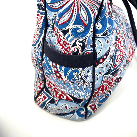 Vera Bradley Seaside Miller Grand Tote Blue Paisley Double Handle - Picture 13 of 14